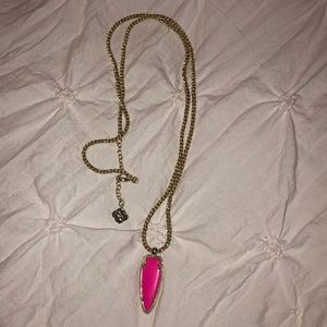Kendra Scott Long Hot Pink Arrow Necklace